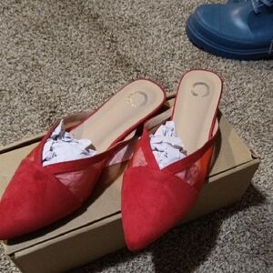 Journee Collection Red Mules